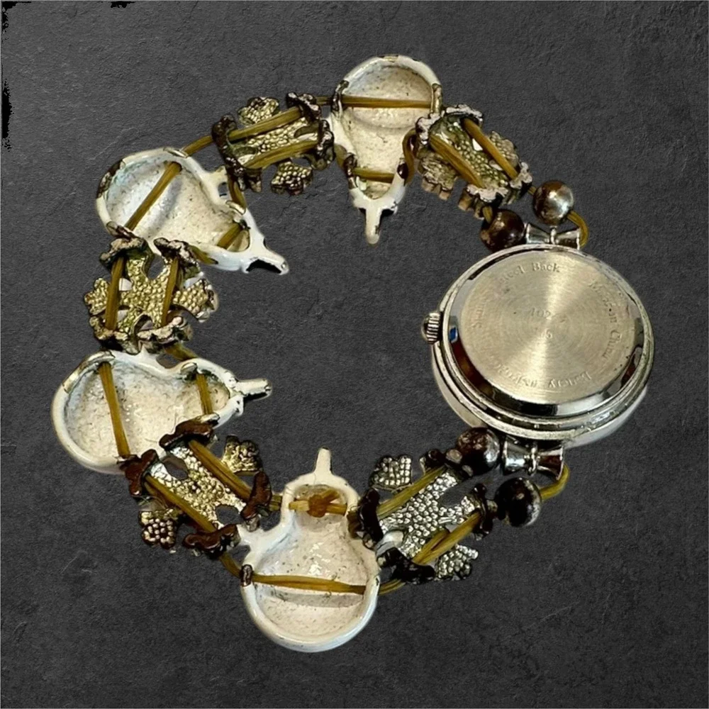 Quartz Snowman Snowflake Stretch Watch Womens OS Silver Winter 10269-05